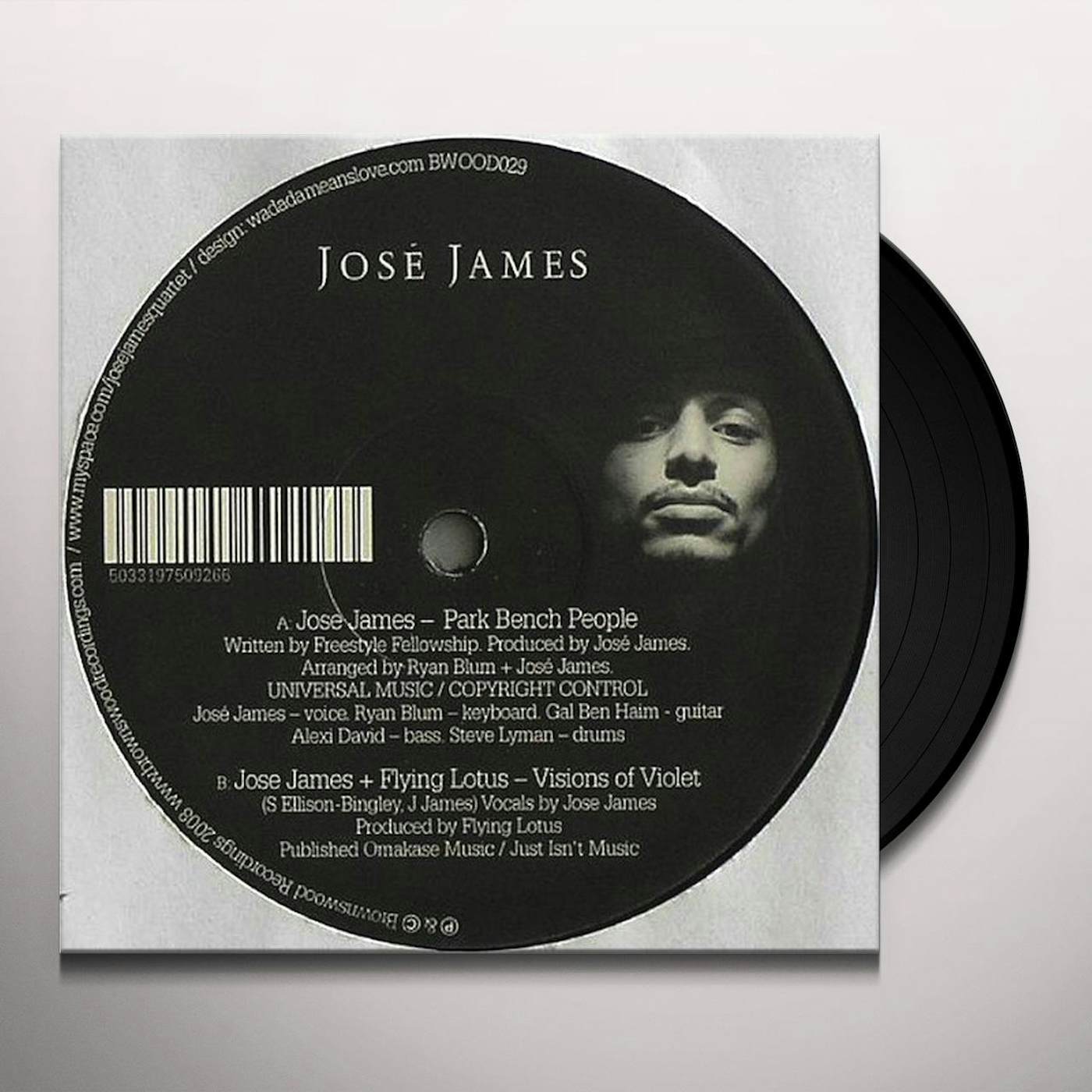 Jose James PARK BENCH PEOPLE/VISIONS OF VIOLET Vinyl Record - UK Release