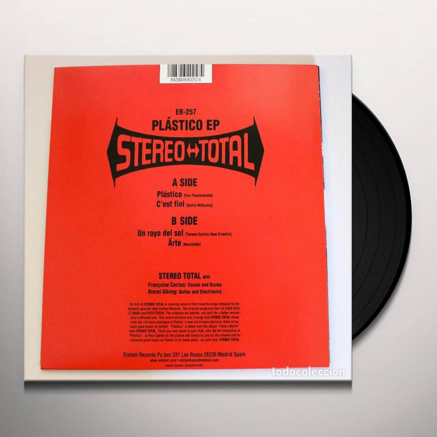 Stereo Total PLASTICO (EP) Vinyl Record
