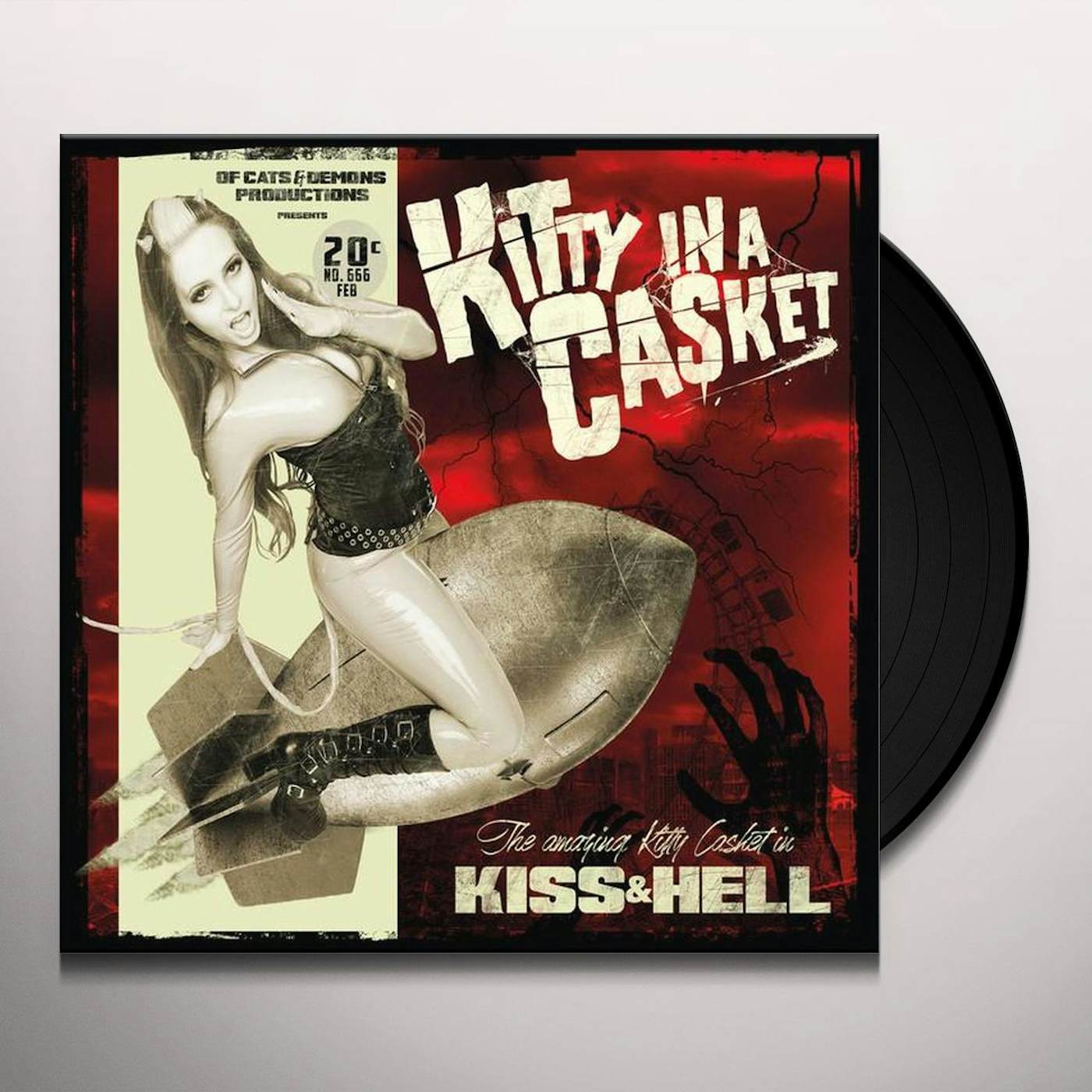 Kitty In A Casket KISS & HELL Vinyl Record - UK Release