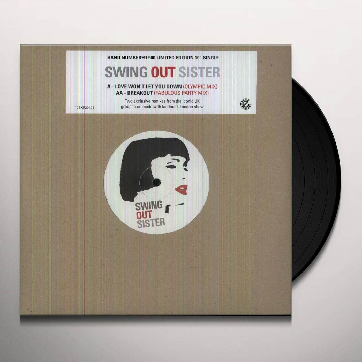 Swing Out Sister LOVE WON'T LET ME DOWN Vinyl Record - 10 Inch Single, UK Release