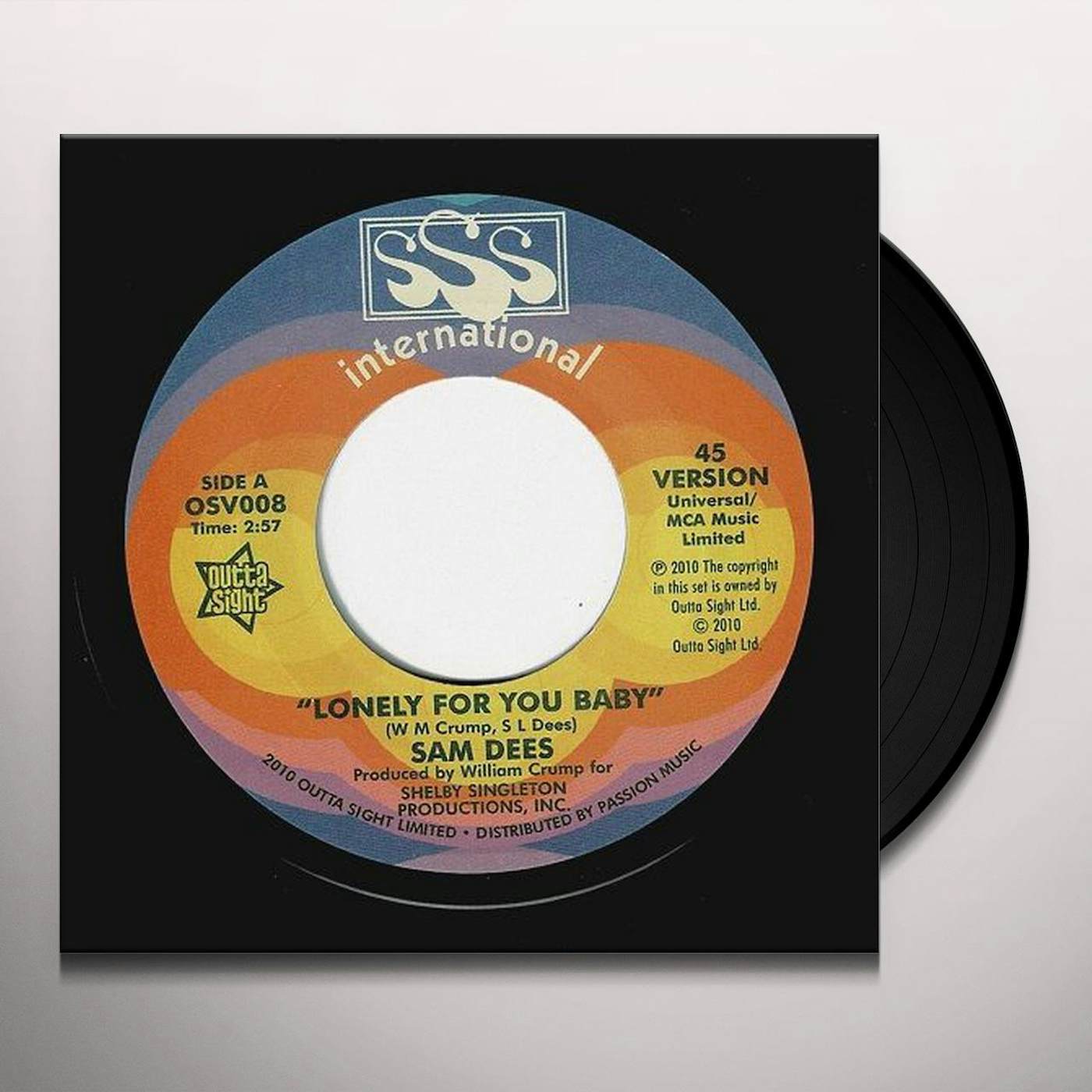 Sam Dees LONELY FOR YOU BABY Vinyl Record