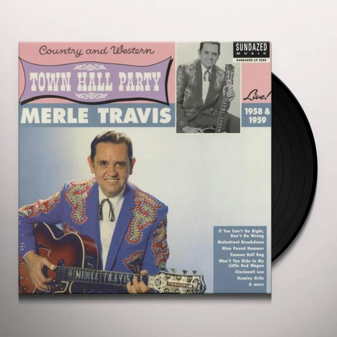 Merle Travis LIVE AT TOWN HALL PARTY 1958 & 1959 Vinyl Record