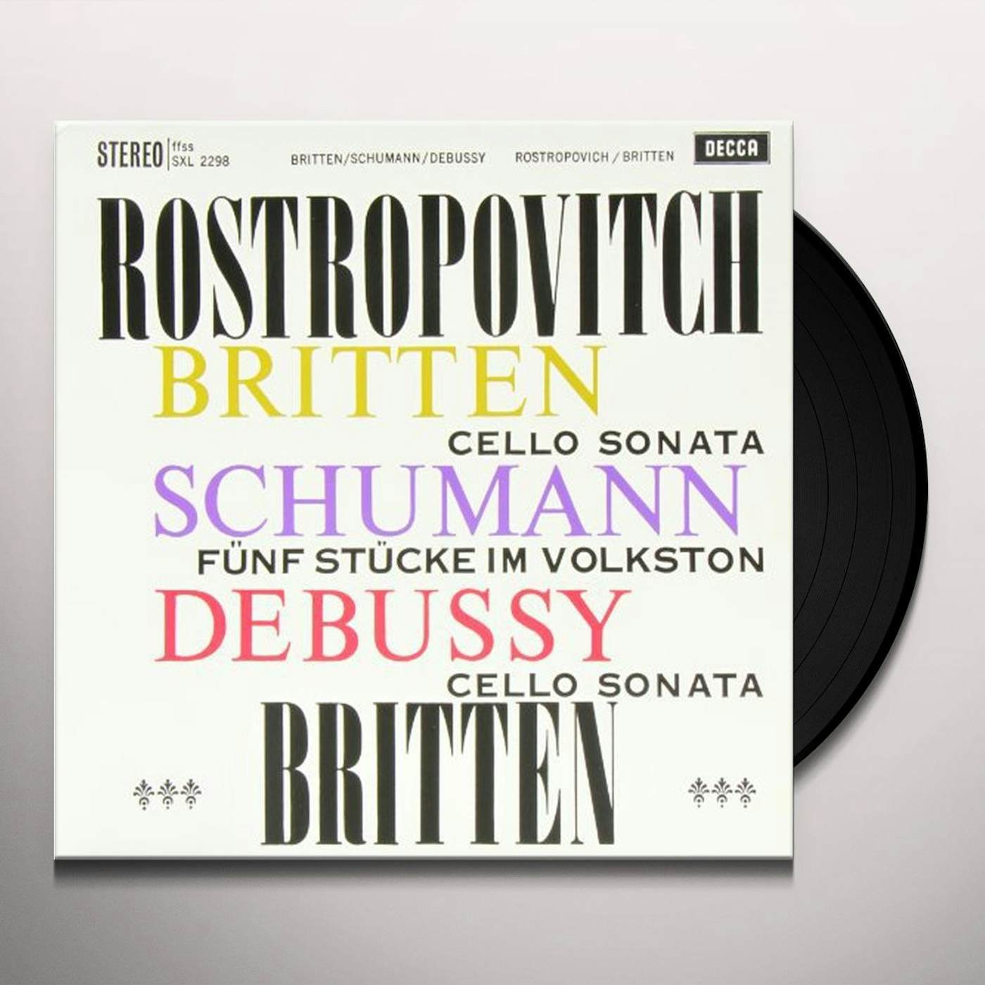 Britten / Rostropovich SONATA IN C FOR CELLO & PIANO Vinyl Record