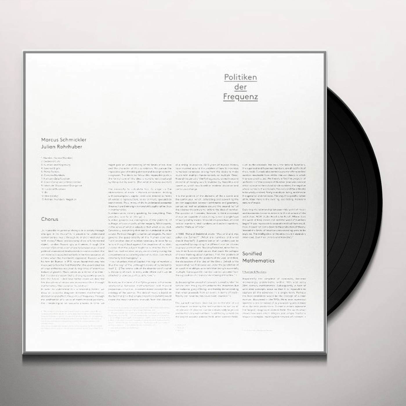 Marcus Schmickler & Julian Rohrhuber Politiken der Frequenz Vinyl Record