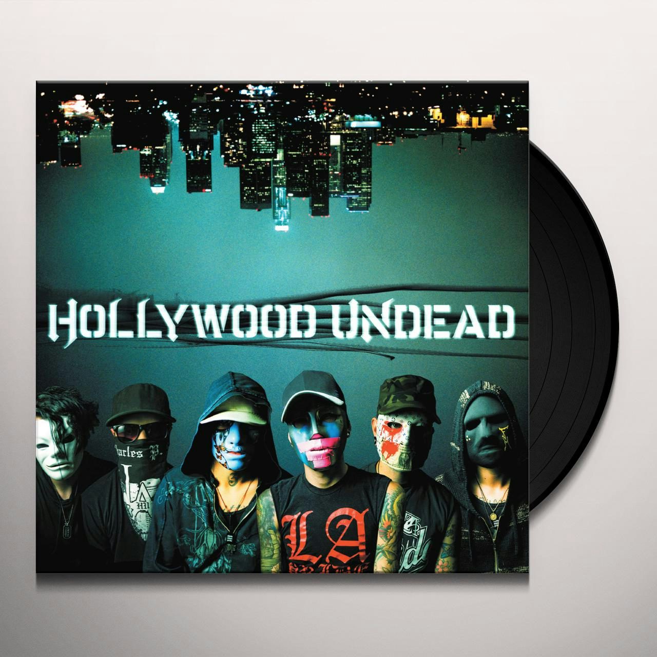 Signed Hollywood Undead Flag/Banner, Swan Songs Album, and Record