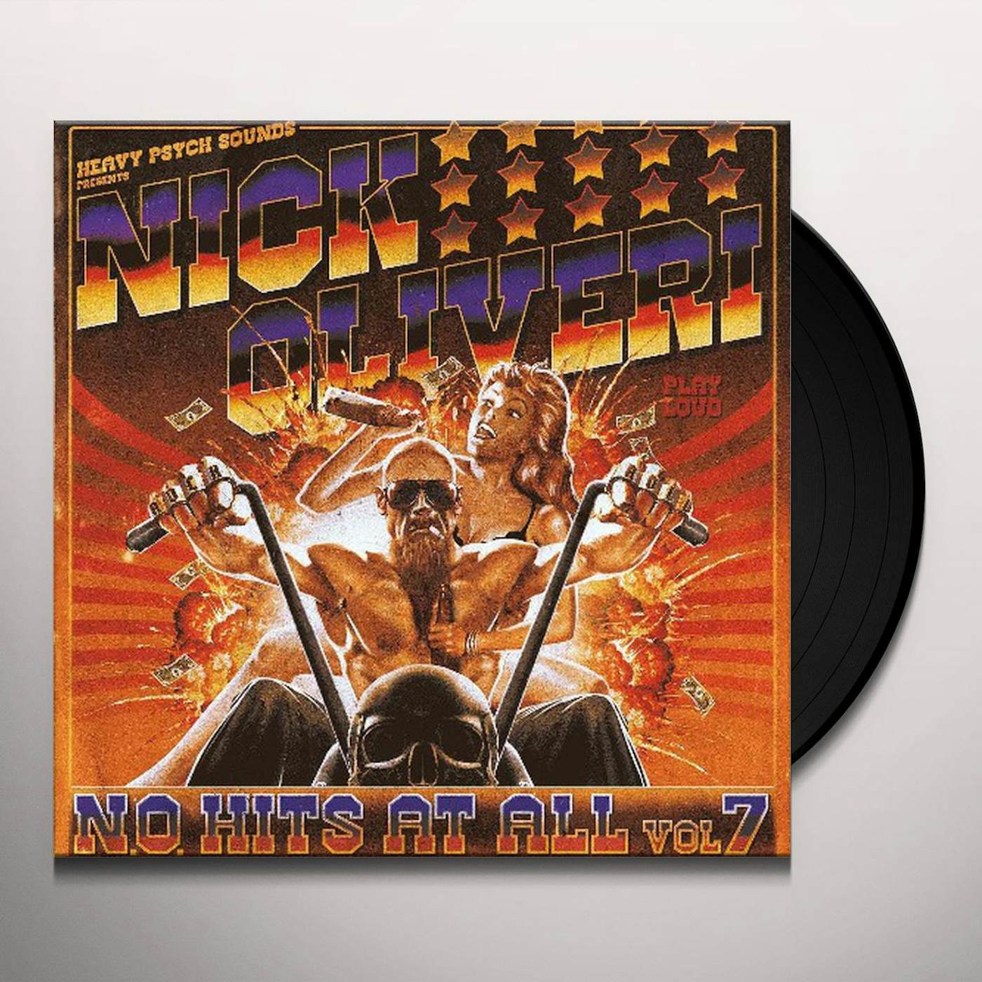 Nick Oliveri N.O. HITS AT ALL VOL. 7 (RED/YELLOW/TRANSPARENT PURPLE STRIPED VINYL) Vinyl Record