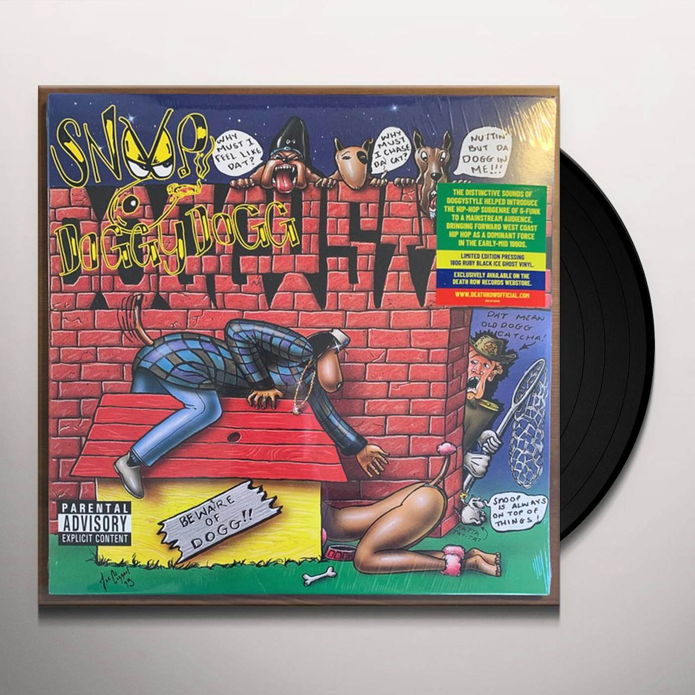 Snoop Dogg DOGGYSTYLE - BLACK/RED WITH YELLOW/BLUE SPLATTER Vinyl Record