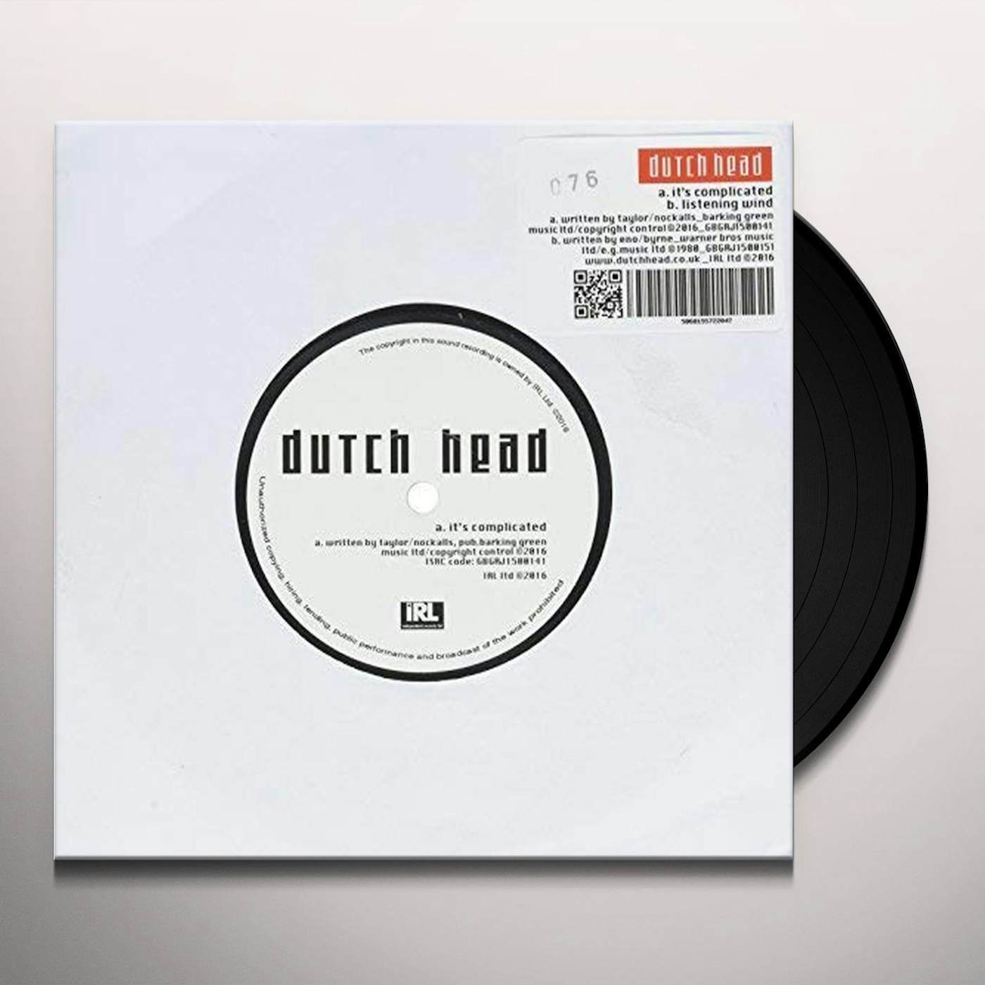 Dutch Head IT'S COMPLICATED Vinyl Record