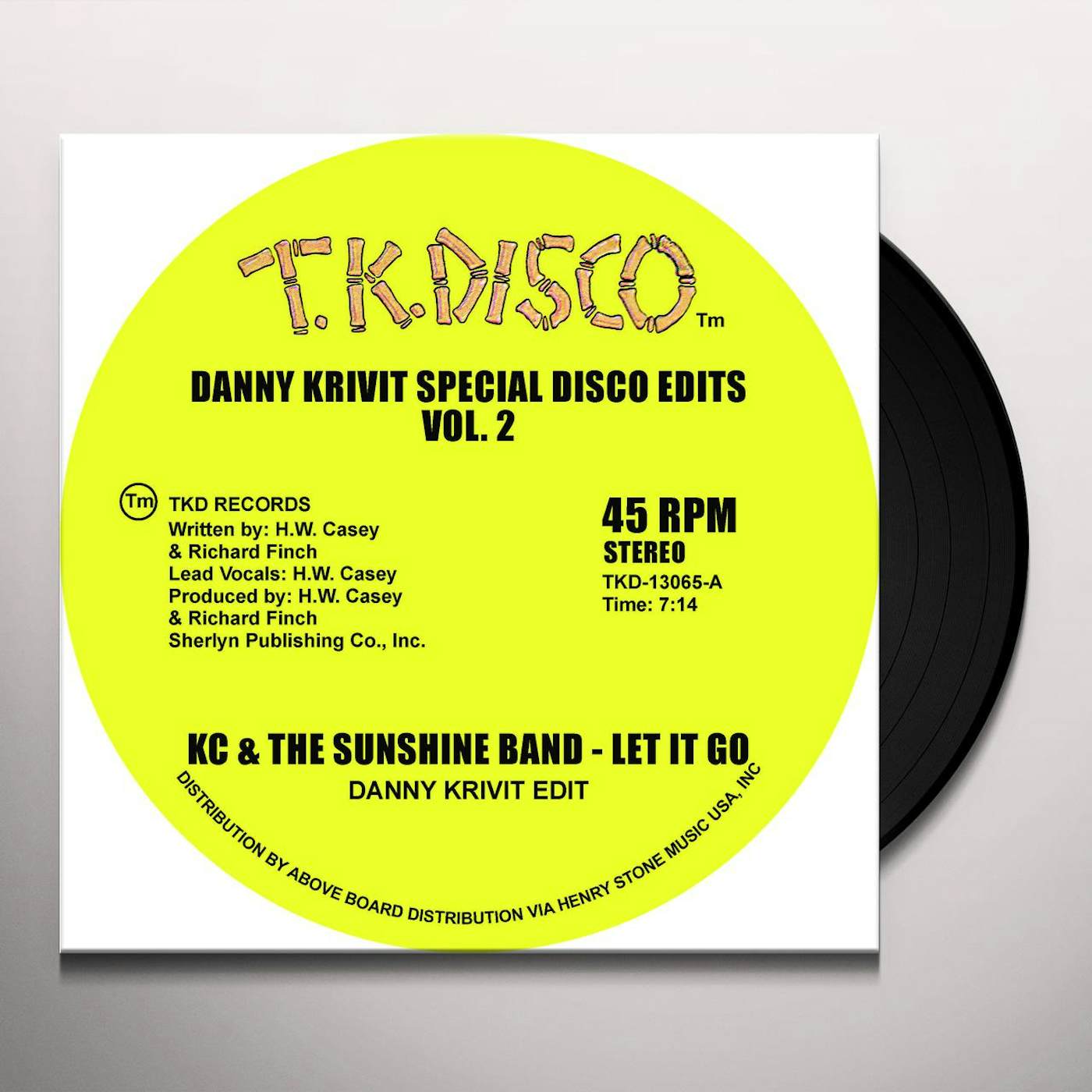 K.C. & SUNSHINE BAND DANNY KRIVIT SPECIAL DISCO EDITS VOL. 2 Vinyl Record