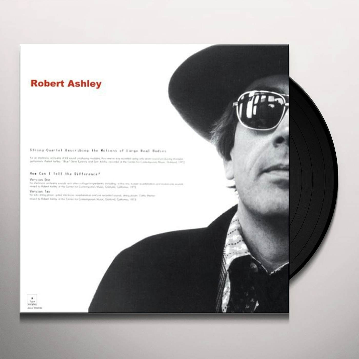Robert Ashley STRING QUARTET DESCRIBING THE MOTIONS OF LARGE Vinyl Record