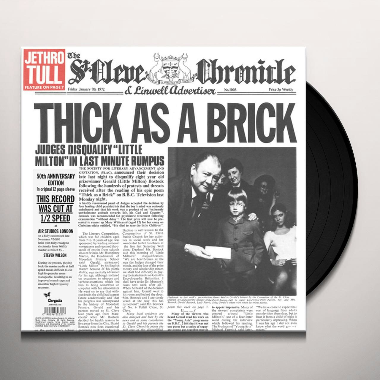 Jethro Tull THICK AS A BRICK (50TH ANNIVERSARY EDITION) Vinyl Record