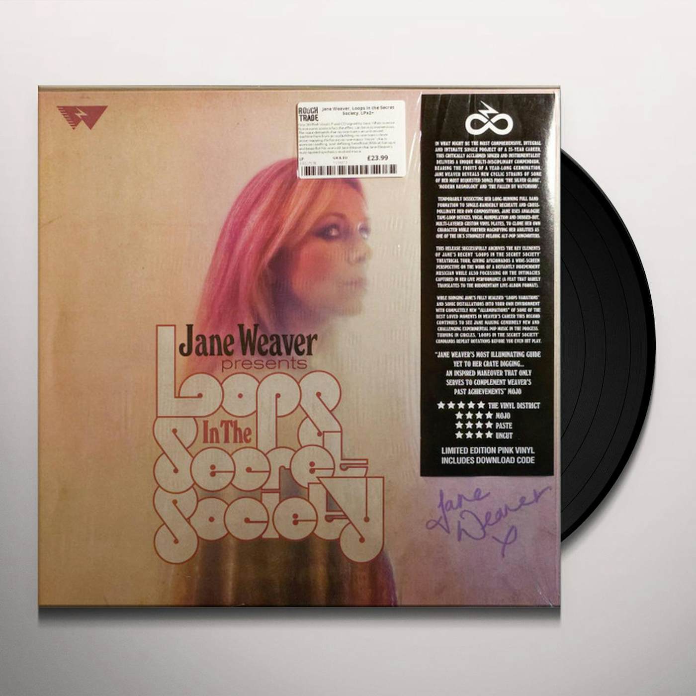 Jane Weaver LOOPS IN THE SECRET SOCIETY (PINK VINYL/DL CARD) Vinyl Record