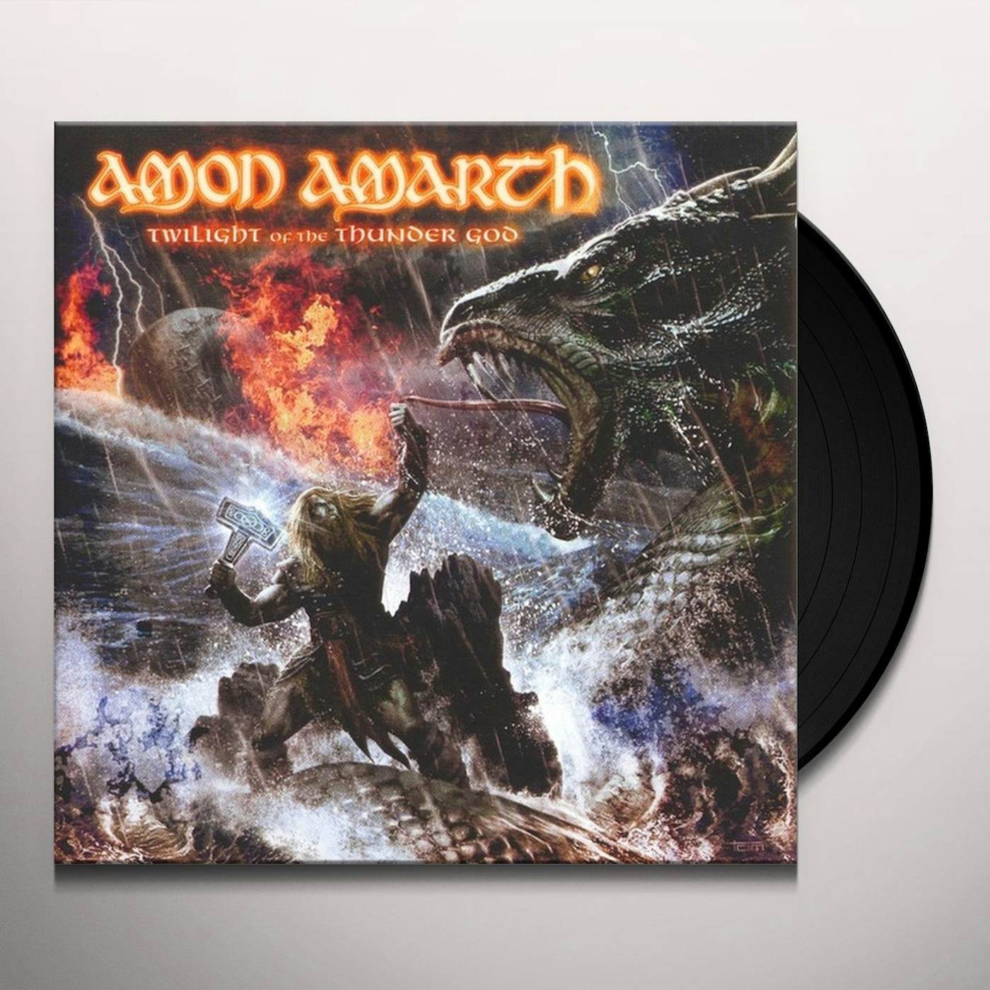 Amon Amarth TWILIGHT OF THE THUNDER GOD (POP UP WHITE/BLACK MARBLE VINYL) Vinyl Record