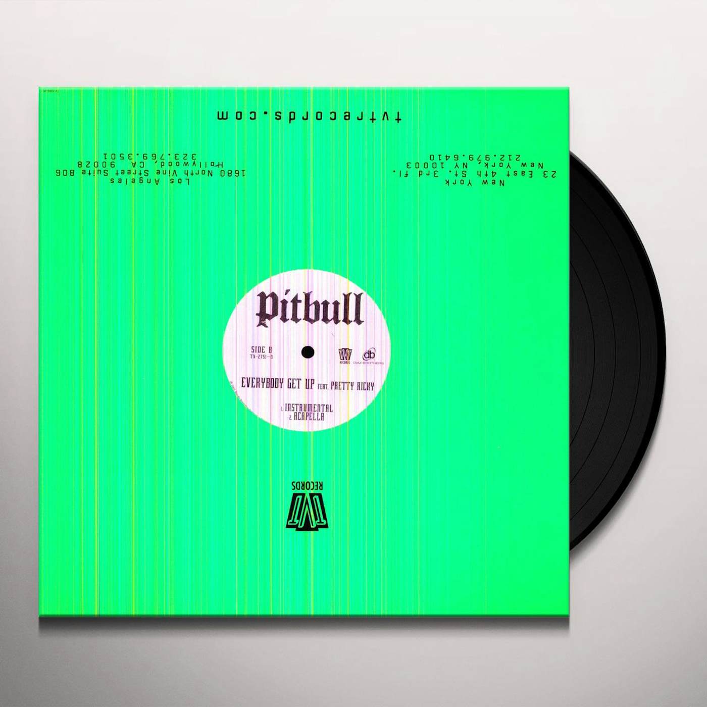 Pitbull EVERYBODY GET UP Vinyl Record