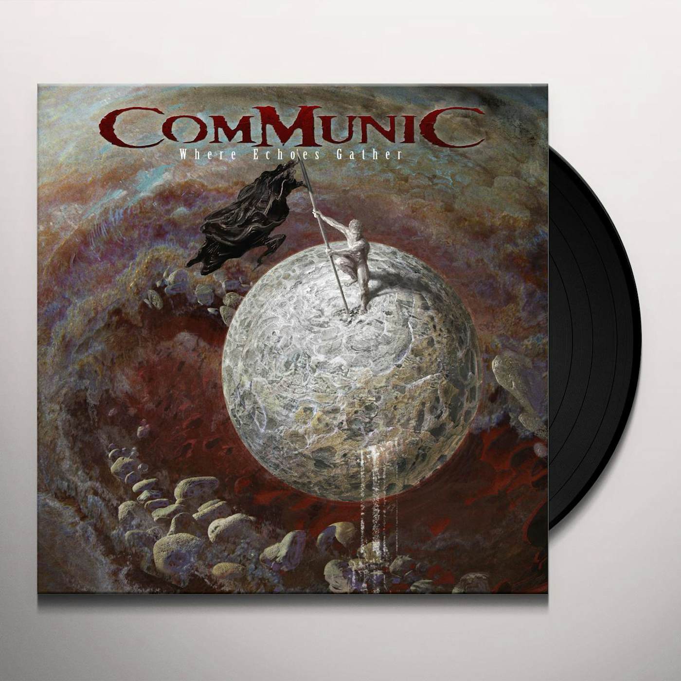 Communic WHERE ECHOES GATHER (RED/WHITE MARBLED VINYL) Vinyl Record