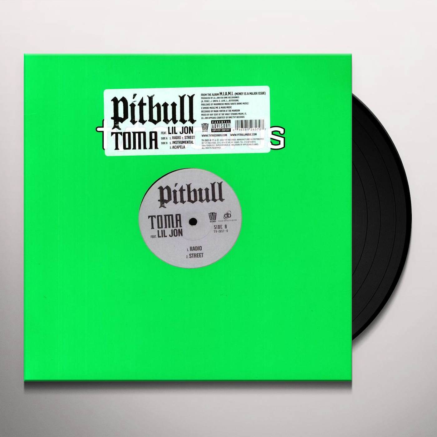 Pitbull Toma Vinyl Record