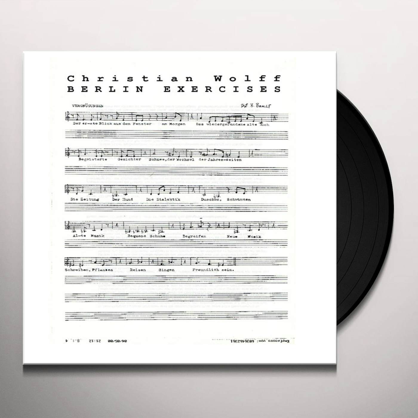 Christian Wolff BERLIN EXERCISES Vinyl Record