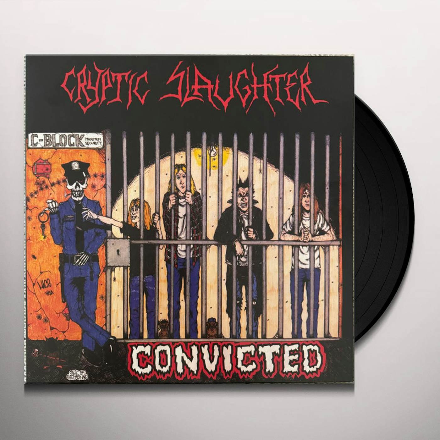Cryptic Slaughter CONVICTED (BLACK ICE W/ RED, WHITE & CYAN BLUE SPLATTER) Vinyl Record